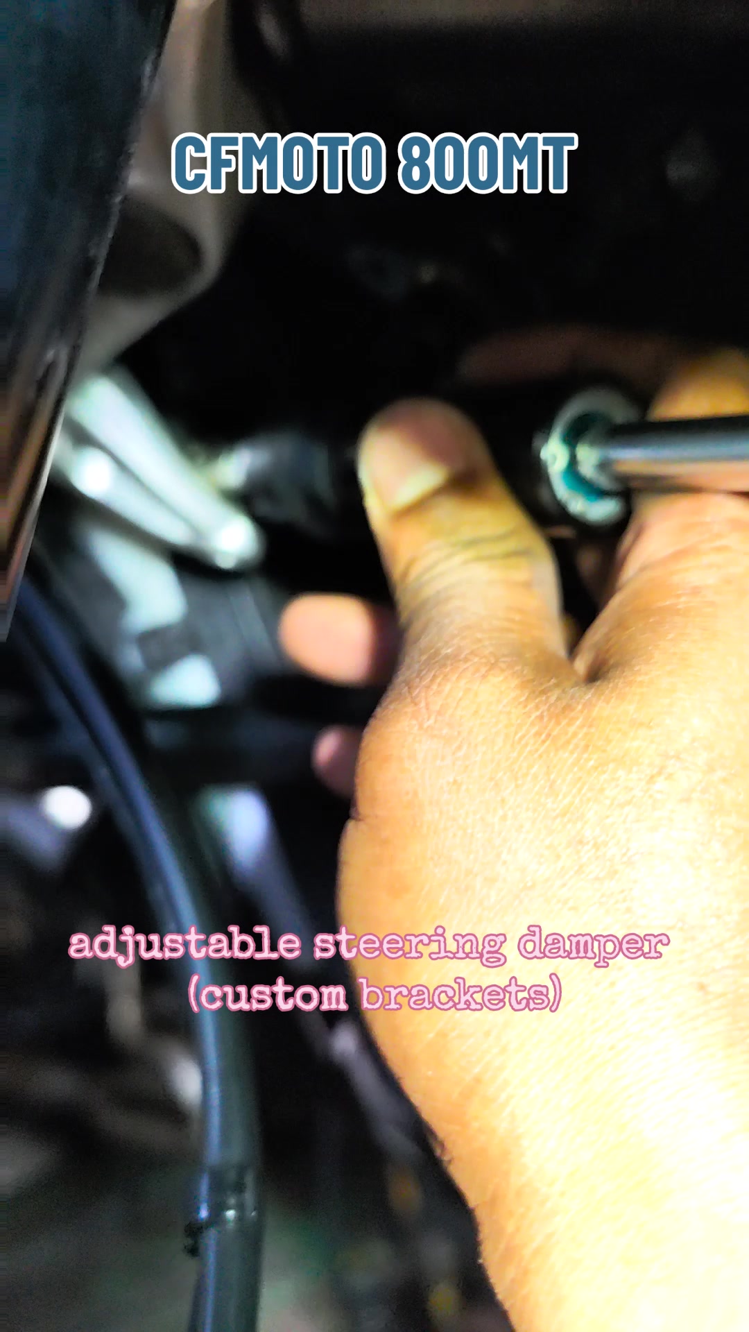 CFMOTO 800MT: adjustable steering damper install